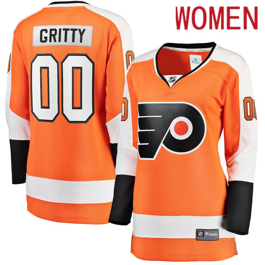 Women Philadelphia Flyers Gritty Fanatics Branded Orange Breakaway Player NHL Jersey->customized nhl jersey->Custom Jersey
